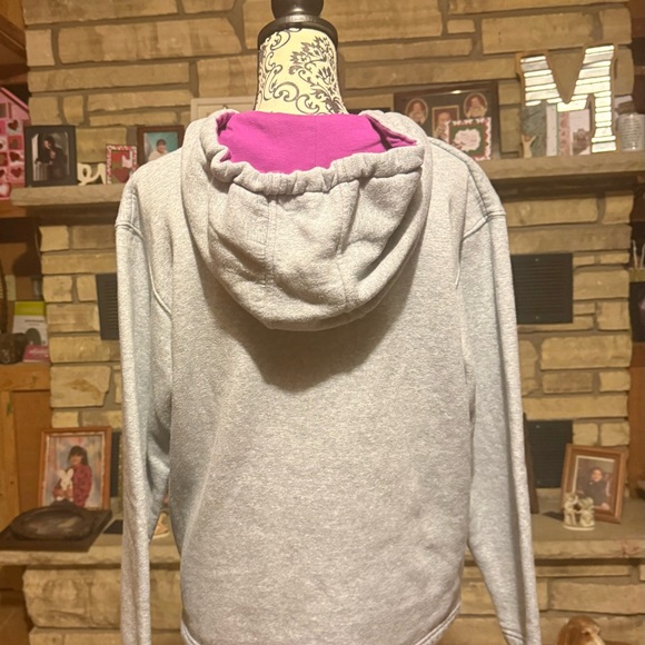Mizuno Light Gray Pullover Hoodie with Purple Accents - Picture 5 of 6